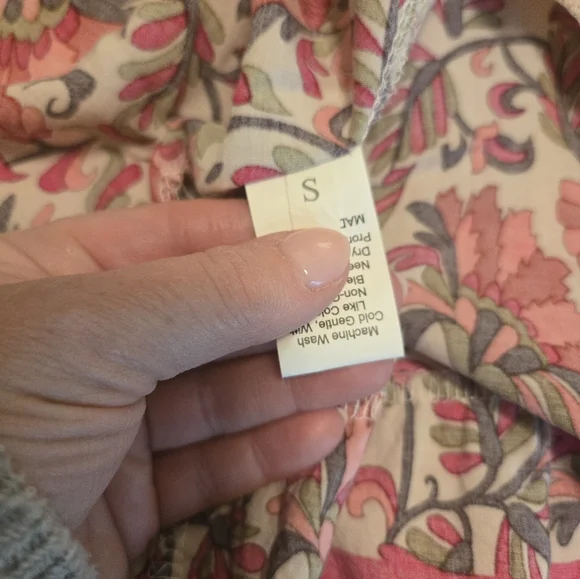 Anthropologie Red and Pink Floral Skirt - Picture 6 of 7